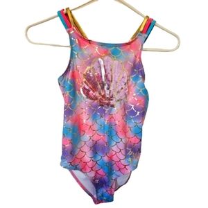 Betsey Johnson Youth Girls Mermaid One Piece Swimsuit Size Large 12 NWOT